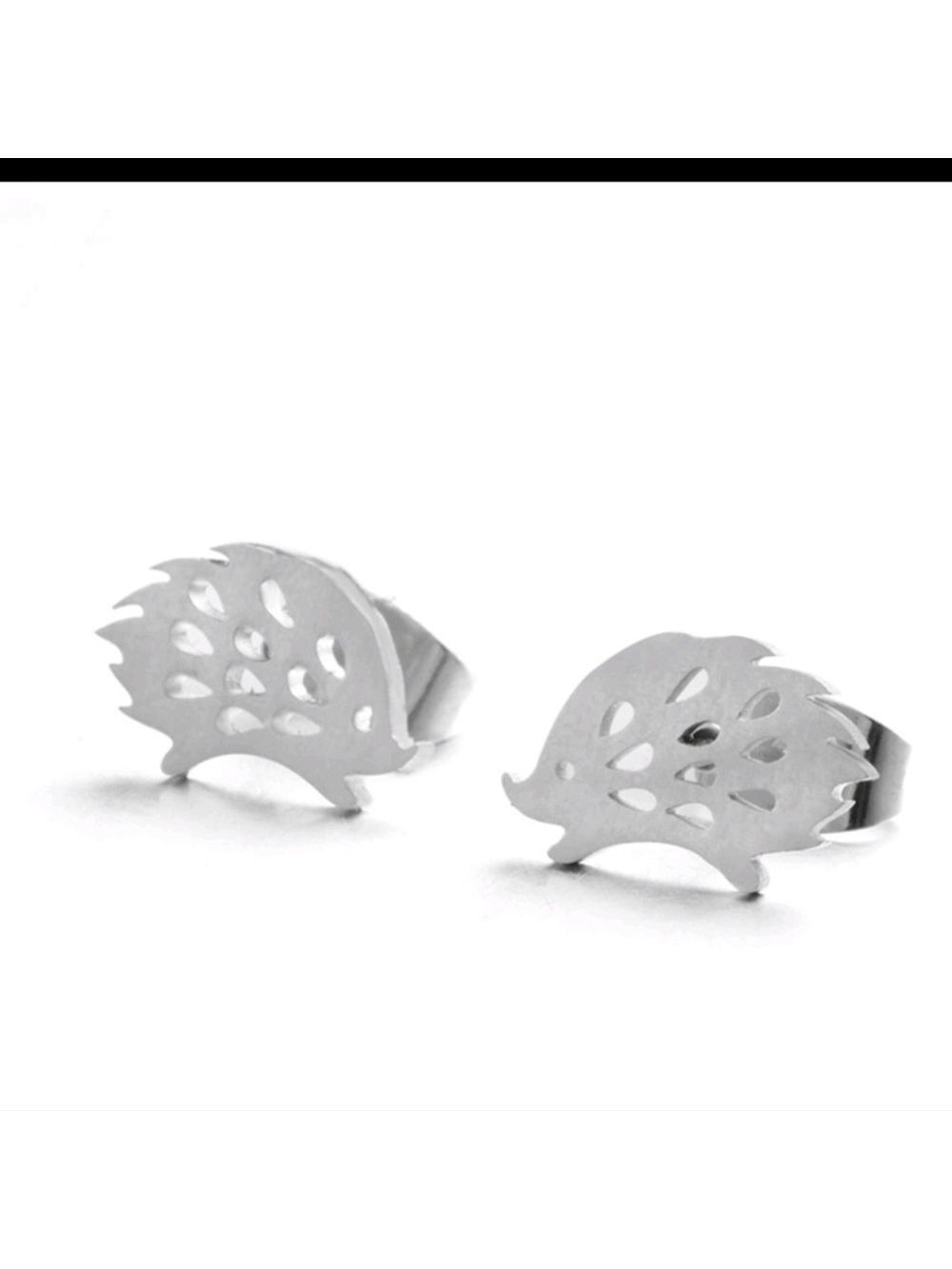 Earrings --Stainless Steel Hedgehog Studs